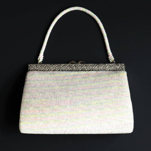 ビーズバック リサイクル 小銭入れセット お洒落 カジュアル 横幅21.5cm 高さ14cm マチ5cm Aランク 和装小物 ET-199