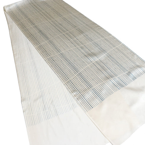 帯締め・帯揚げセット リサイクル カジュアル 手組紐 アイボリー 正絹 新品・未使用品 竹縞