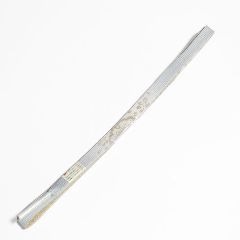 帯締め リサイクル セミフォーマル 平組紐 グレー 正絹 新品・未使用品