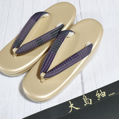 草履 新品 ゴールド 新品・未使用品 大島紬