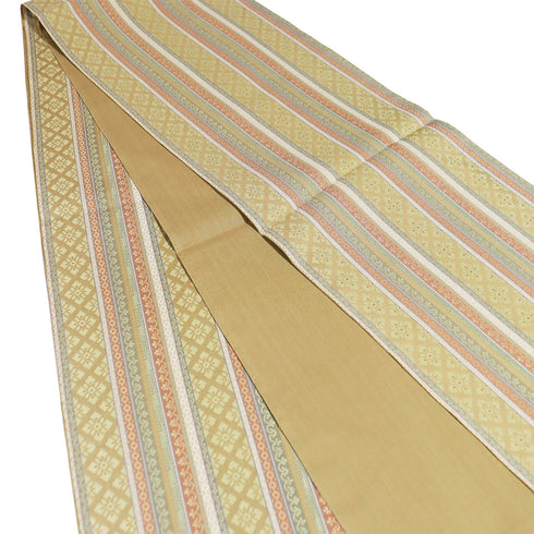 袋帯 リサイクル 帯丈410cm 全通 相良間道 ブラウン SSサイズ 不明 新品・未使用品 お洒落