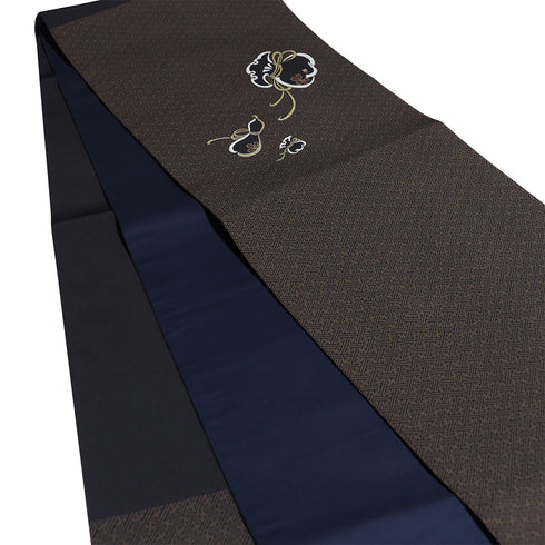 名古屋帯 リサイクル 帯丈374cm ポイント柄 瓢箪柄 巾着柄 染め加工 多色 Mサイズ 正絹 Sランク お洒落