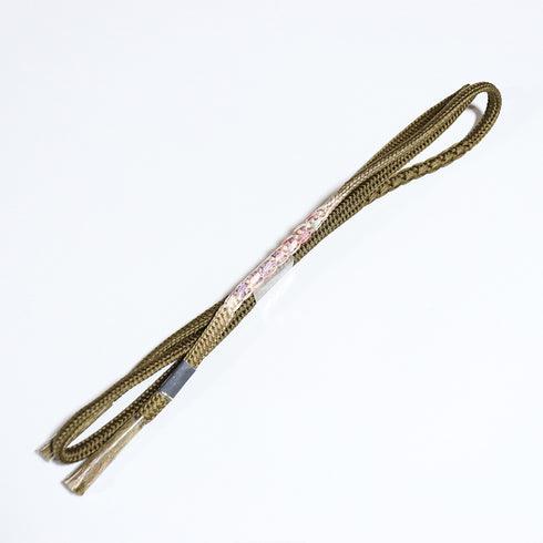 帯締め カジュアル 手組紐 グリーン 正絹 新品・未使用品