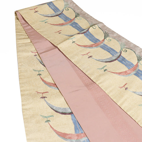 袋名古屋帯 リサイクル 帯丈352cm 全通 多色 Sサイズ 正絹 Sランク お洒落 カジュアル