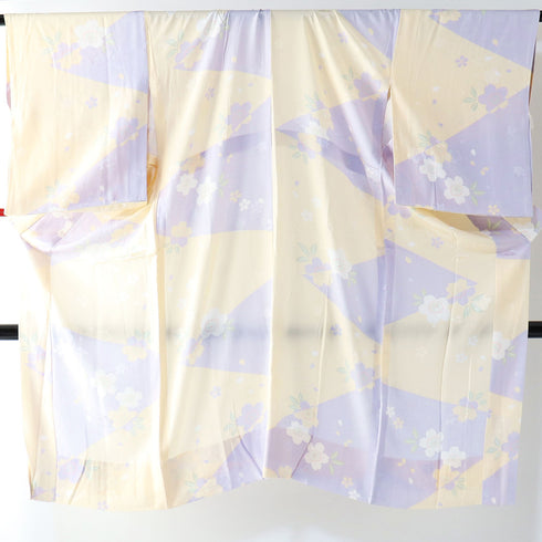 長襦袢 リサイクル 長襦袢 身丈120.8cm 裄62.6cm 袷 桜柄 多色 Sサイズ お洒落 正絹 袖無双 Sランク