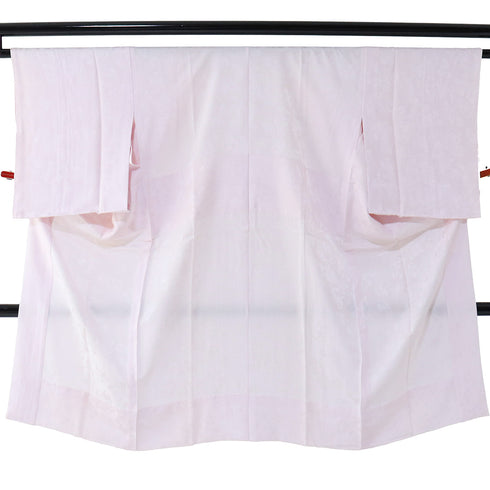 長襦袢 リサイクル 長襦袢 身丈119cm 裄65.6cm 袷 お茶や生花や手毬の地紋 ゆったりサイズ ピンク Mサイズ 正絹 Sランク