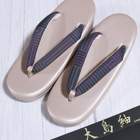 草履 新品 パープル 新品・未使用品 大島紬