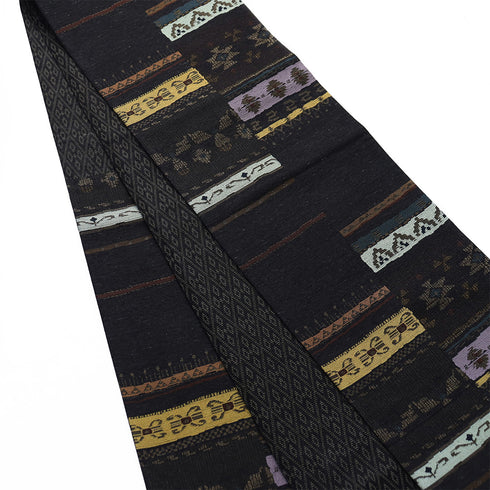 袋帯 リサイクル 帯丈430cm 六通 ブラック Sサイズ 正絹 新品・未使用品 お洒落 カジュアル