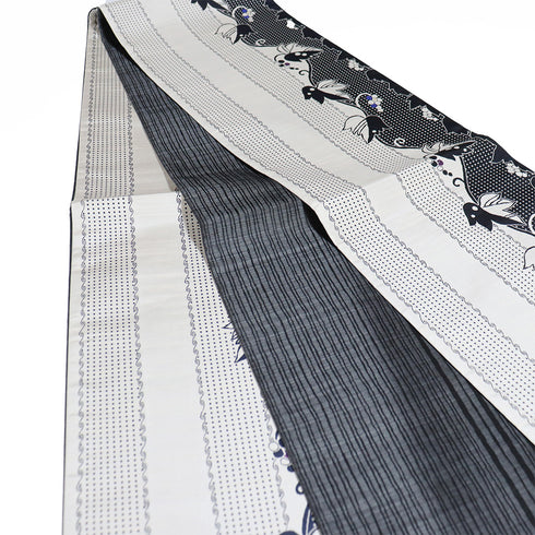 袋帯 リサイクル 帯丈470cm 全通 葡萄柄 BANKAN ベージュ LLサイズ 正絹 新品・未使用品 お洒落
