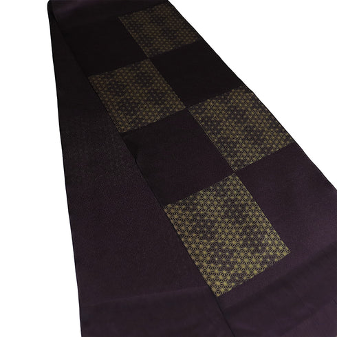 帯揚げ リサイクル お洒落 ちりめん 正絹 パープル 麻の葉模様 新品・未使用品