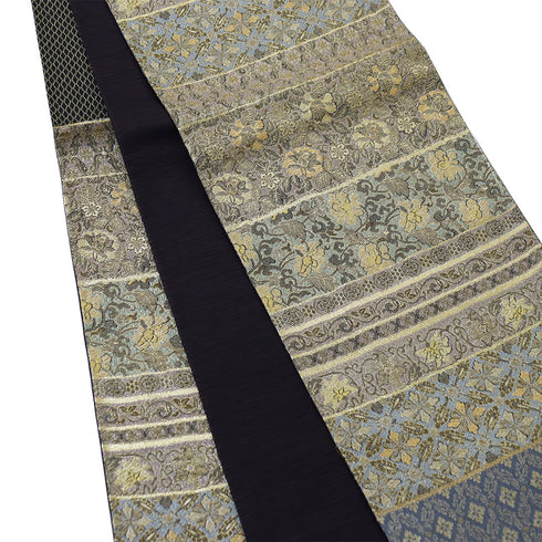 袋帯 リサイクル 帯丈450cm 六通 横段有職文様 西陣織 ゴールド Lサイズ 混合 新品・未使用品 フォーマル セミフォーマル