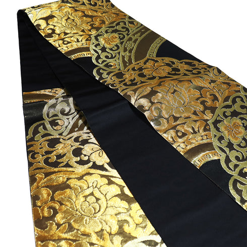 袋帯 リサイクル 帯丈432cm 六通 川島織物 牡丹唐草模様 ゴールド Sサイズ 正絹 新品・未使用品ランク フォーマル