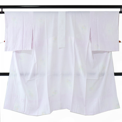 長襦袢 リサイクル 長襦袢 身丈123.5cm 裄65.2cm 袷 花丸の地紋 後見頃居敷当て付き パープル Mサイズ 正絹 袖無双 Aランク