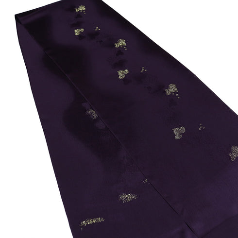 帯揚げ リサイクル ちりめん パープル 正絹 未使用品 葡萄柄 地紋