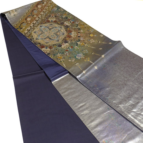 袋帯 リサイクル 帯丈436cm ポイント柄 華文柄 螺鈿細工 多色 Mサイズ 正絹 Sランク フォーマル お洒落