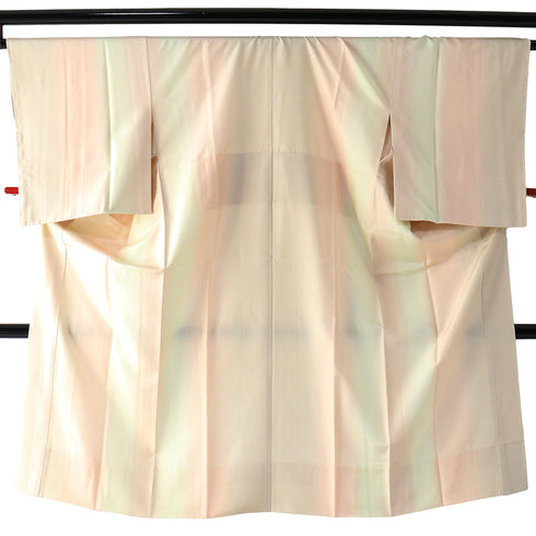 長襦袢 リサイクル 長襦袢 身丈127.8cm 裄65.6cm 袷 縦ぼかし オレンジ Mサイズ カジュアル しつけ糸 正絹 Sランク