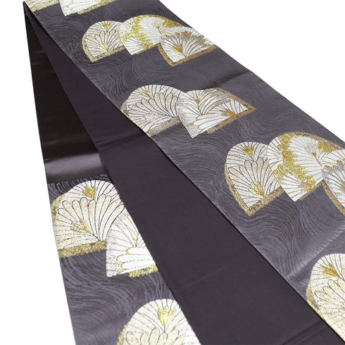 袋帯 リサイクル 帯丈432cm 六通 地紋 パープル Sサイズ 正絹 新品・未使用品 フォーマル お洒落