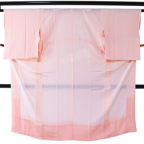 長襦袢 リサイクル 長襦袢 身丈133.5cm 裄64.4cm 袷 裾ぼかし柄 ピンク Sサイズ 正絹 袖無双 Sランク