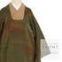 道行コート リサイクル 身丈90.2cm 裄66cm 袷 横段ぼかし 地紋 グリーン Mサイズ お洒落 正絹 Sランク