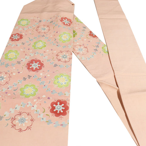 名古屋帯 リサイクル 帯丈358cm ポイント柄 花柄 ピンク Sサイズ 正絹 Sランク お洒落