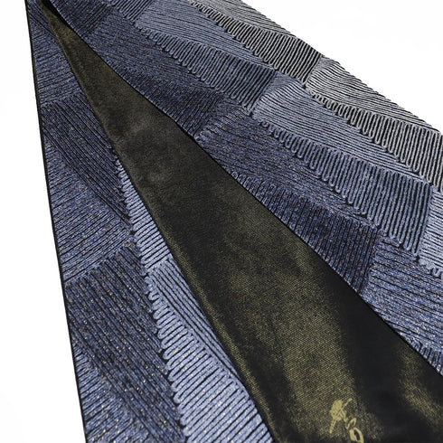 袋帯 リサイクル 帯丈438cm 全通 無月 ブルー Mサイズ 正絹 Sランク お洒落