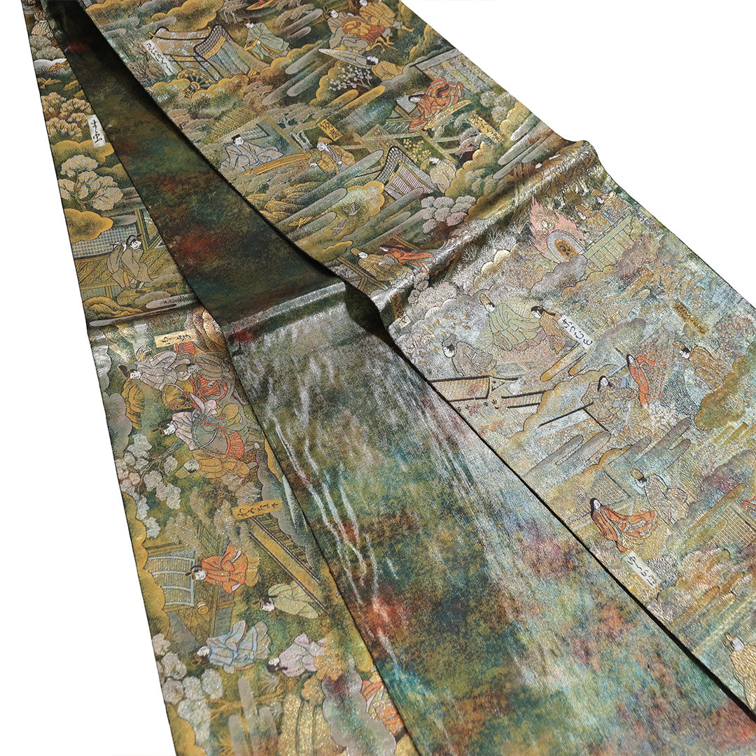 着物屋こころ■極上　西陣あさぎ　六通柄袋帯　源氏物語　本金プラチナ箔　逸品　未使用　ｊ790 2025年最新Yahoo!オークション -あさぎ 帯(ファッション)の中古品