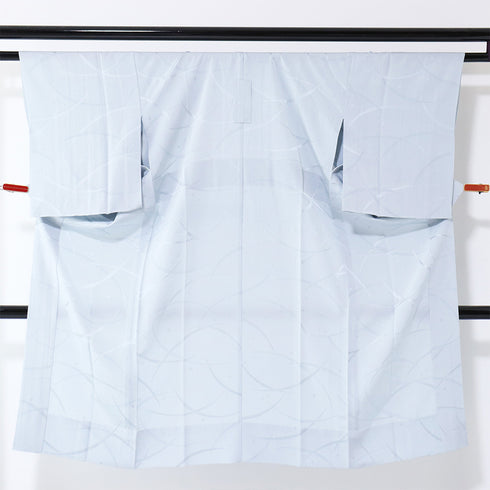 長襦袢 リサイクル 長襦袢 身丈124.5cm 裄63cm 袷 露芝の地紋柄 ブルー Sサイズ お洒落 正絹 Sランク