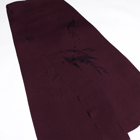 帯締め・帯揚げセット リサイクル 平組紐 ちりめん レッド 正絹 新品・未使用品 草花柄