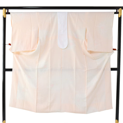 長襦袢 リサイクル 長襦袢 身丈137cm 裄65.2cm 袷 山柄 地紋 刺繍衿付き ピンク Mサイズ 正絹 Sランク