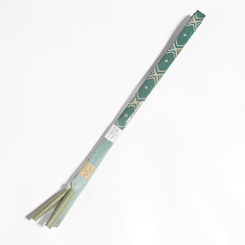 帯締め リサイクル セミフォーマル 平組紐 グリーン 正絹 新品・未使用品