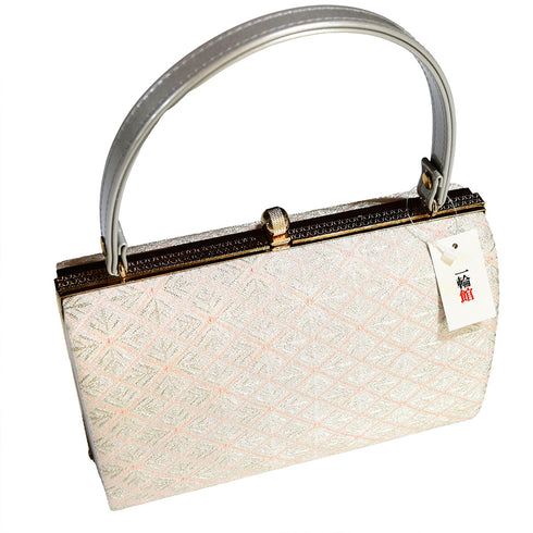 草履・バッグセット お洒落 ピンク 正絹 未使用品 有職菱 草履サイズ23.5㎝