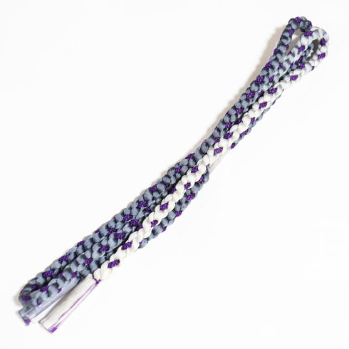 帯締め リサイクル 平組紐 パープル 正絹 新品・未使用品 金ラメ (コピー)