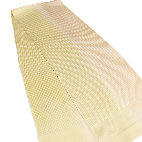 帯揚げ リサイクル お洒落 ちりめん 正絹 イエロー 縦ぼかし柄 丹後ちりめん 未使用品 AG-1278