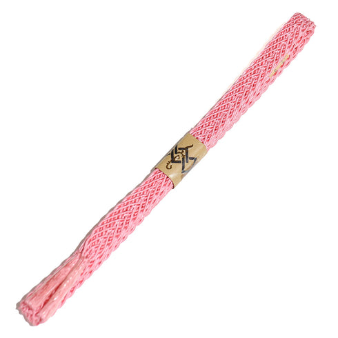帯締め リサイクル カジュアル 手組紐 ピンク 正絹 新品・未使用品 夏物