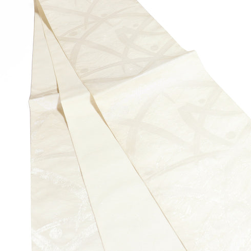 袋帯 リサイクル 帯丈430cm 六通 夏物 露芝 紗 ベージュ Sサイズ 正絹 新品・未使用品 フォーマル セミフォーマル