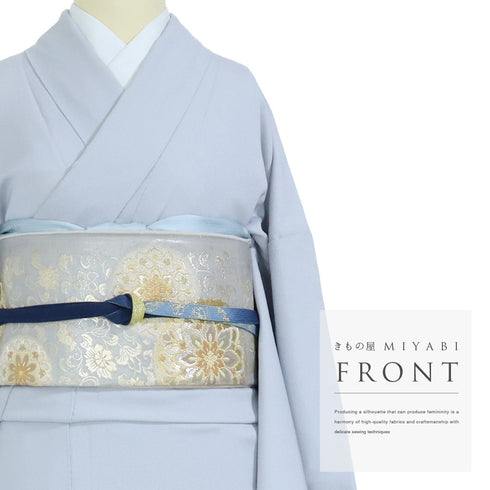 色留袖 リサイクル 身丈168.8cm 裄68.8cm 袷 違い矢柄 グレー LLサイズ 一つ紋 正絹 広衿 Aランク