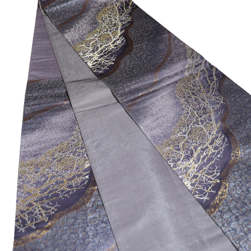 袋帯 リサイクル 帯丈456cm 六通 パープル Lサイズ 正絹 Sランク フォーマル お洒落