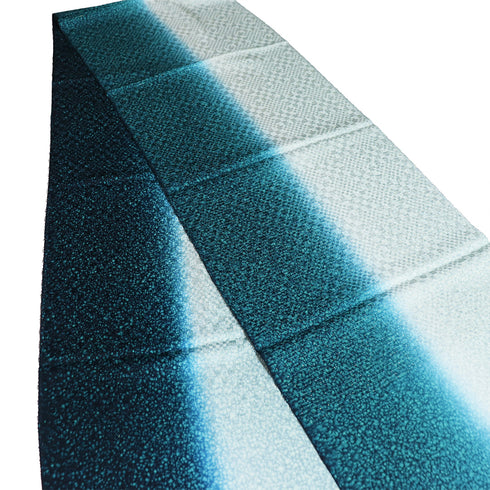 帯締め・帯揚げセット リサイクル 丸くげ 綸子 ブルー 正絹 新品・未使用品 ぼかし柄