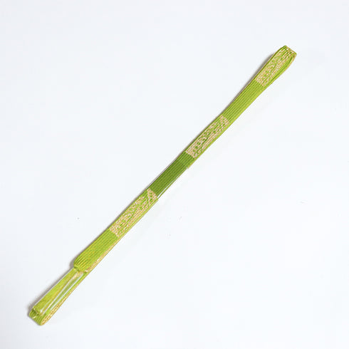 帯締め リサイクル セミフォーマル 平組紐 グリーン 正絹 新品・未使用品