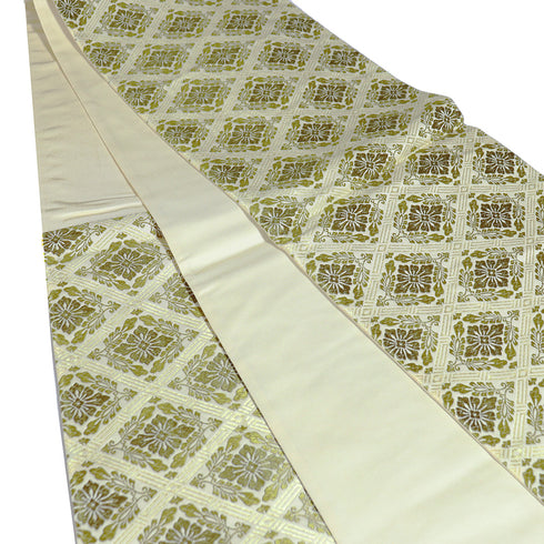 袋帯 リサイクル 帯丈424cm 六通 有職文様 イエロー Sサイズ 正絹 Sランク フォーマル お洒落