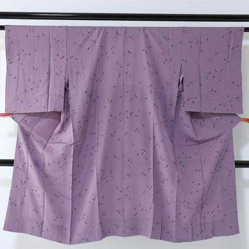 長襦袢 リサイクル 長襦袢 身丈118.5cm 裄63.6cm 袷 瓢箪柄 居敷当て付き パープル Sサイズ お洒落 カジュアル 正絹 袖無双 Sランク