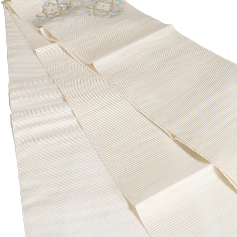 袋帯 リサイクル 帯丈460cm ポイント柄 華紋柄 夏物 ベージュ LLサイズ 混合 新品・未使用品 フォーマル セミフォーマル