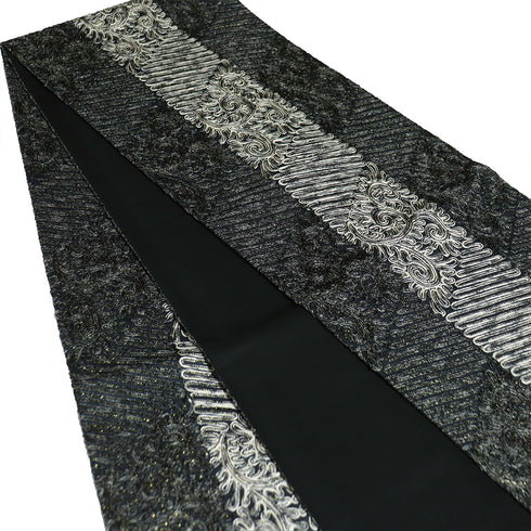 袋帯 リサイクル 帯丈448cm 全通 無月 ブラック Mサイズ 正絹 新品・未使用品 お洒落