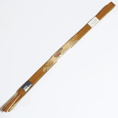 帯締め リサイクル セミフォーマル 平組紐 ブラウン 正絹 新品・未使用品