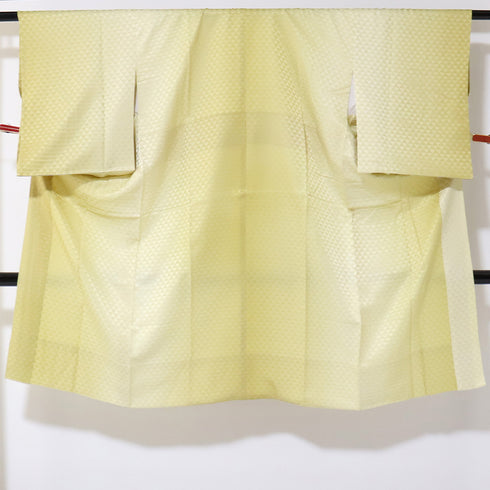 長襦袢 リサイクル 長襦袢 身丈116.8cm 裄61.6cm 袷 鱗の地紋柄 縦ぼかし イエロー SSサイズ 正絹 袖無双 Aランク