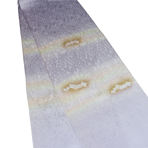 帯揚げ リサイクル お洒落 綸子 正絹 パープル 金ラメ ぼかし柄 新品・未使用品 AG-1233