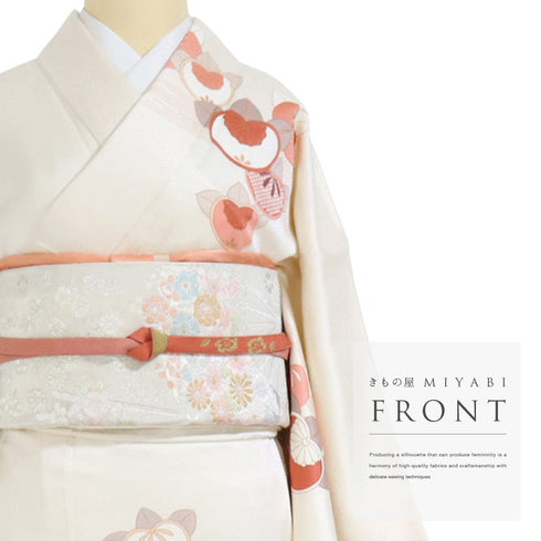 付下げ リサイクル 身丈155.2cm 裄64.6cm 袷 たちばな 作家物 吾妻徳穂 金駒刺繍 箔 アイボリー Sサイズ お洒落 セミフォーマル 正絹 広衿 Aランク