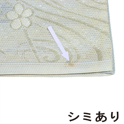 袋帯 リサイクル 帯丈432cm 六通 夏用 小花や柳につばめ柄 ゴールド Sサイズ 不明 Sランク カジュアル