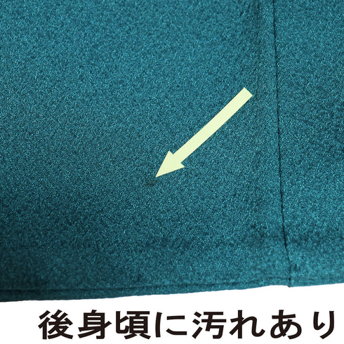 色無地 リサイクル 身丈169cm 裄69.6cm 袷 ブルー LLサイズ セミフォーマル 一つ紋 正絹 広衿 地紋あり Sランク