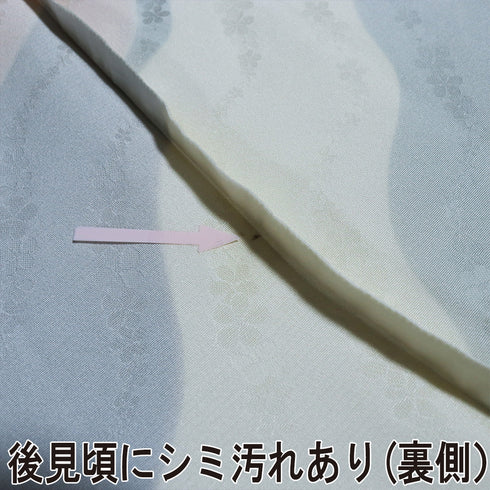 小紋 リサイクル 身丈150.8cm 裄64.5cm 単衣 小花柄 地紋 多色 Sサイズ お洒落 しつけ糸 正絹 広衿 Sランク